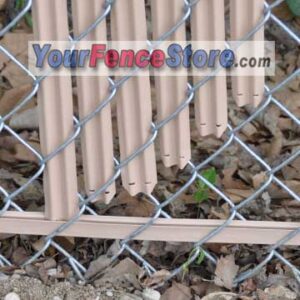 Lite Link privacy slats being installed in the bottom locking device