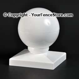 Post Caps for Vinyl Deck and Porch Posts (Ball - 4")